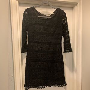 Anthropologie Solitaire Black Lace Dress Small
